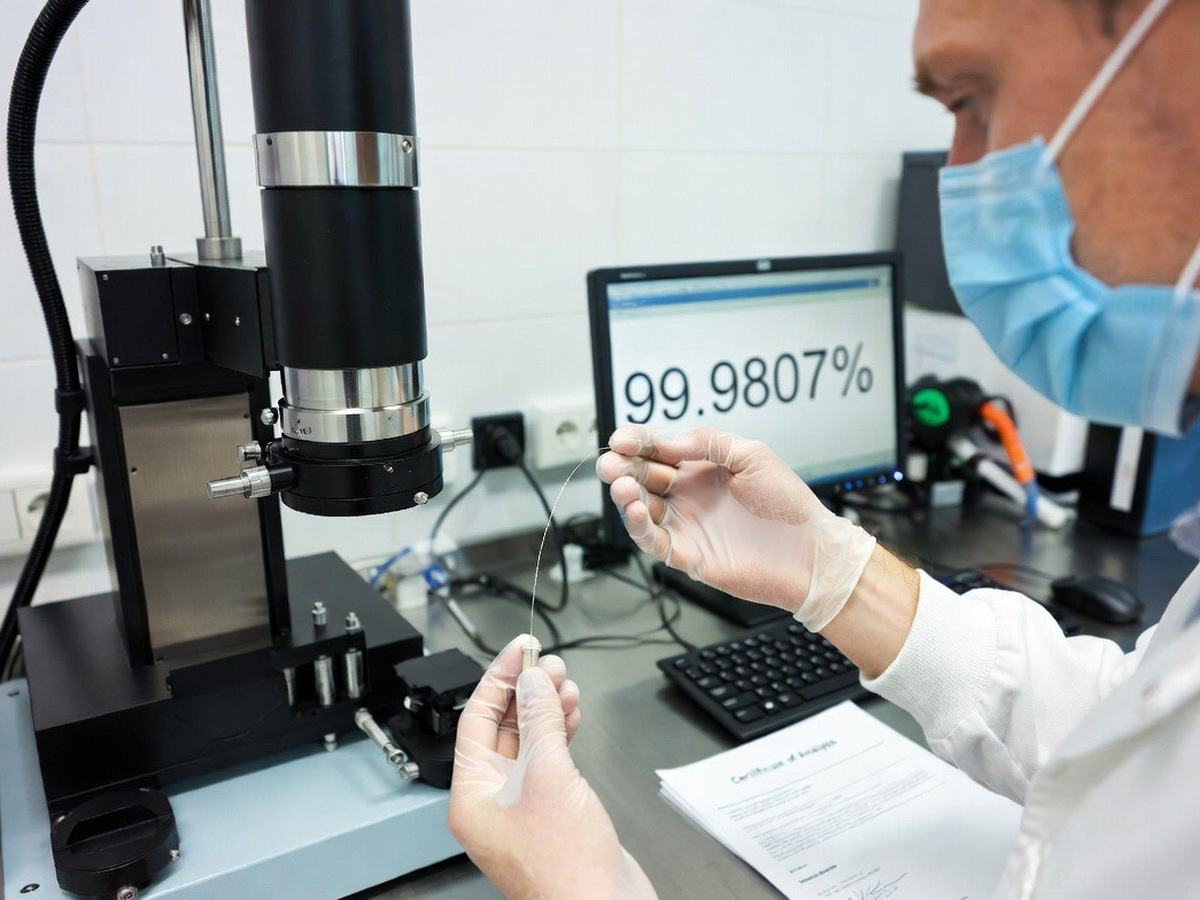 Laboratory purity verification of nickel wire