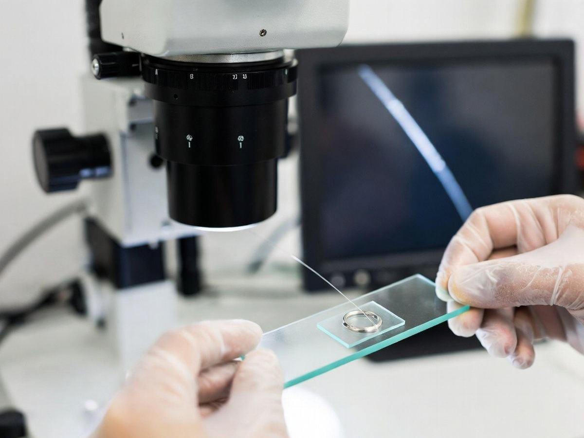 Technician performing quality control and verification checks