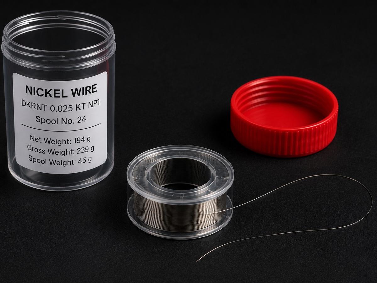 Ultrafine nickel wire wound on a spool
