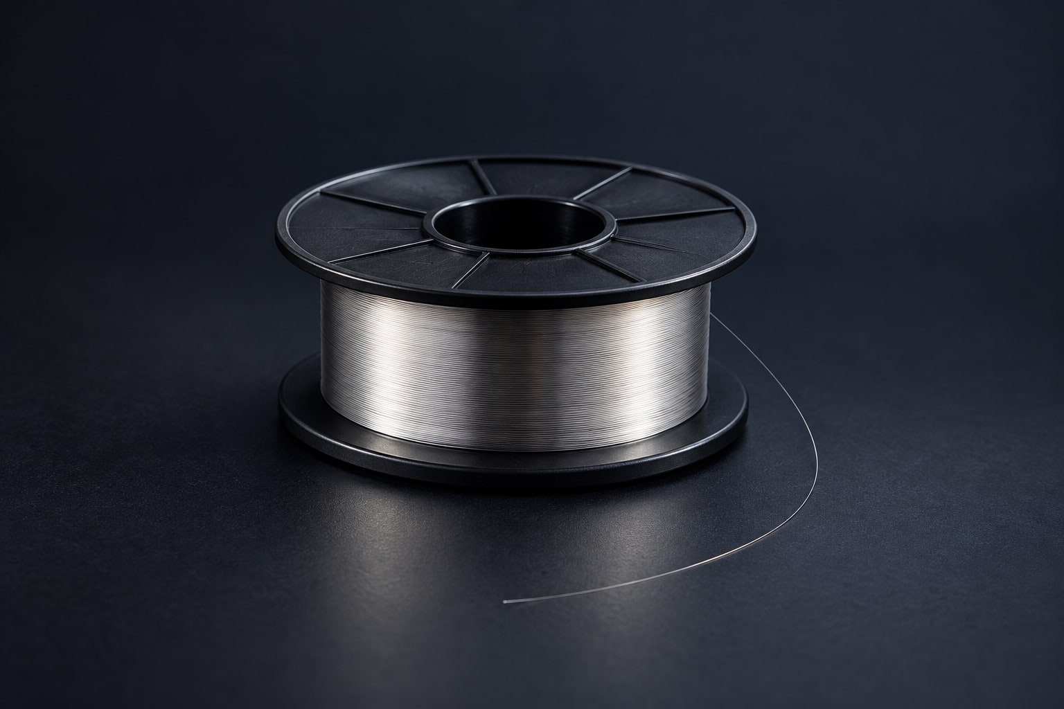 Illustration of ultrafine nickel wire on a precision reel.