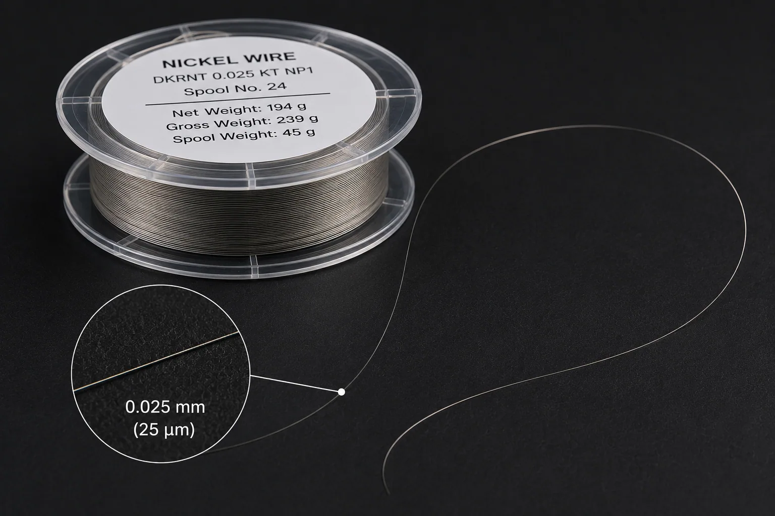 Illustrative high-purity nickel wire spool used by the passport template