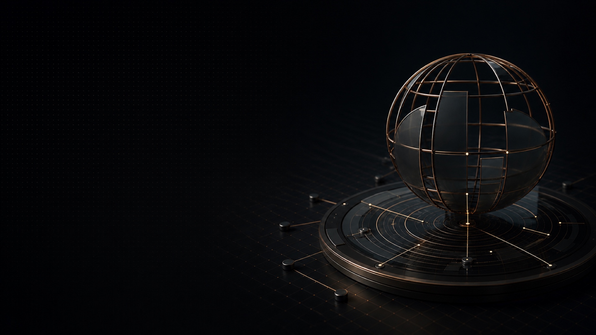 Illustrative caged globe on a compliance control dial, representing jurisdictional restrictions